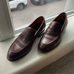 Meermin Classic Brown Leather Loafers, UK 8, US 9